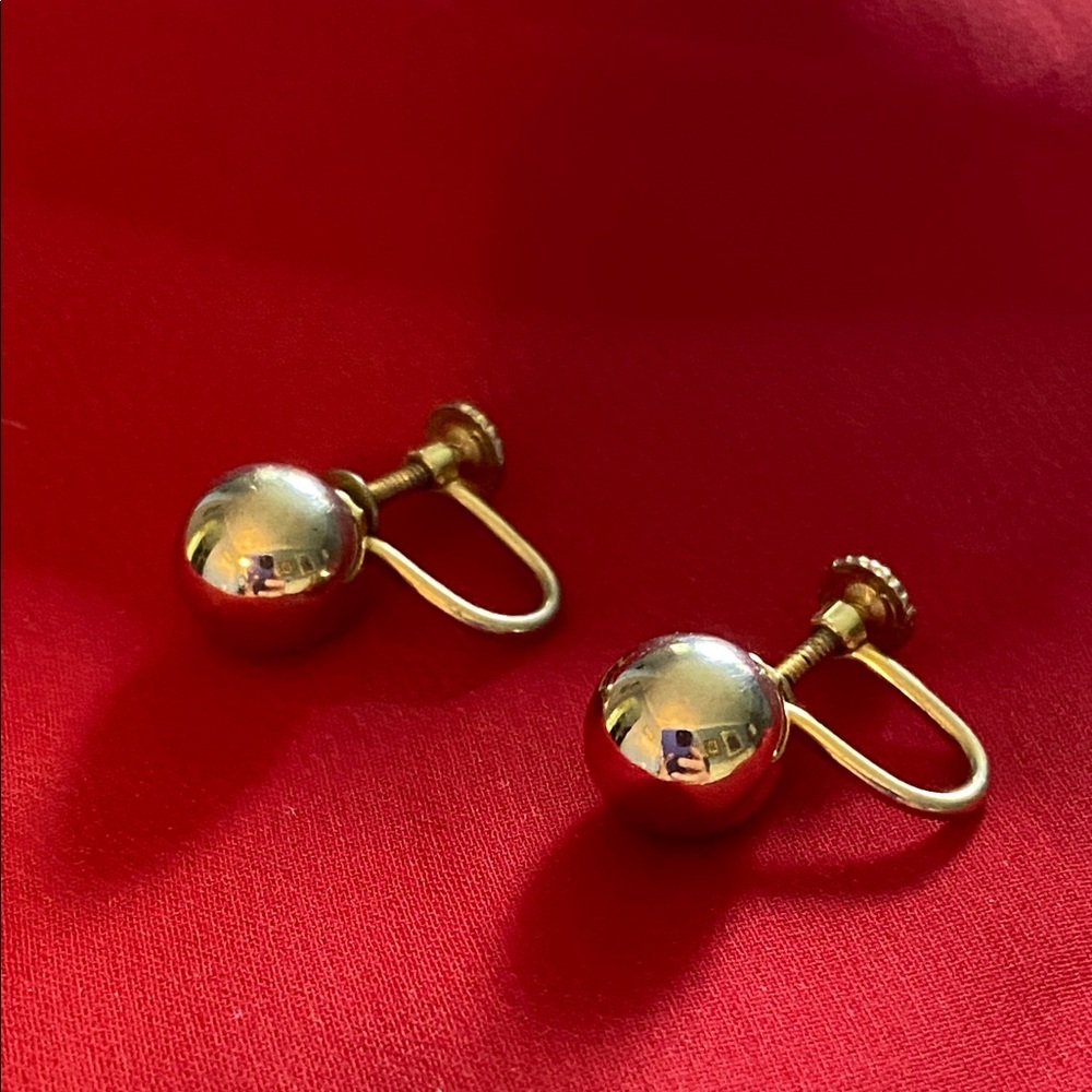 12k Gold Filled Vintage Ball Earrings